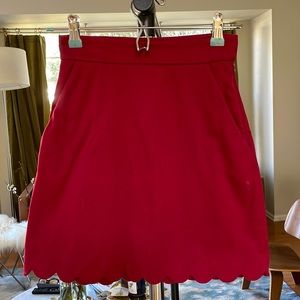 COS red A line short skirt.